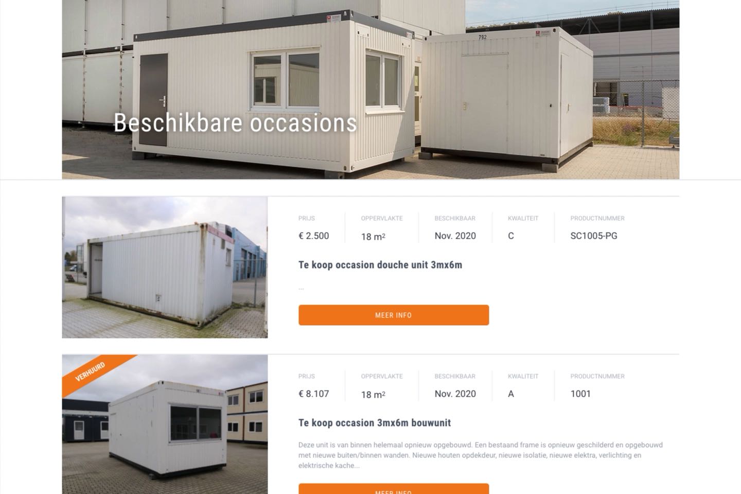 Project Bouwunits.nl website created by Noon Design