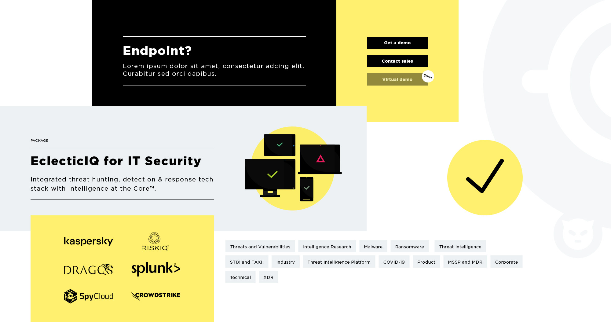 Project EclecticIQ website created by Noon Design