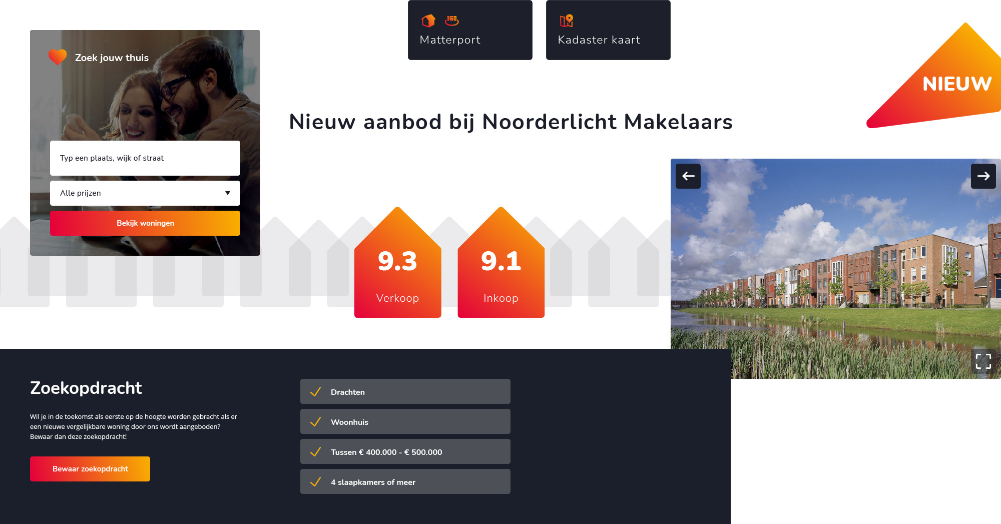 Project Noorderlicht Makelaars website created by Noon Design